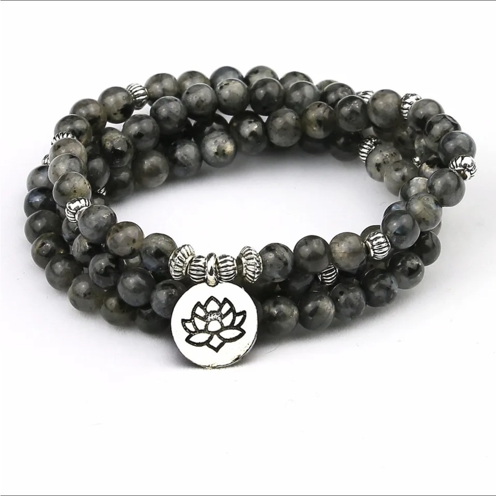 Rare Black Labradorite bracelet/Necklace 6mm Reiki - Picture 3 of 5